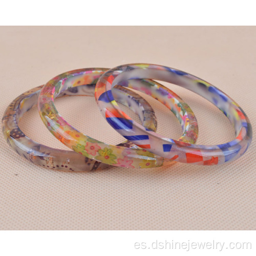 Brazalete plástico con brazaletes de resina impreso patrones para las mujeres
